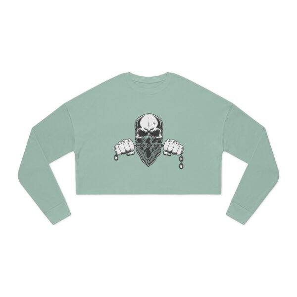 Women's Cropped Sweatshirt with Skull Design | Casual Wear, Festival Clothing, Gift for Her, Fitness Apparel, 4th of July Outfit - Image 13