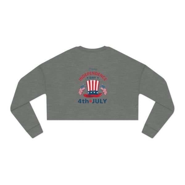 Women's Cropped Sweatshirt with Skull Design | Casual Wear, Festival Clothing, Gift for Her, Fitness Apparel, 4th of July Outfit - Image 6