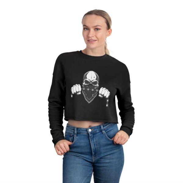 Women's Cropped Sweatshirt with Skull Design | Casual Wear, Festival Clothing, Gift for Her, Fitness Apparel, 4th of July Outfit - Image 12