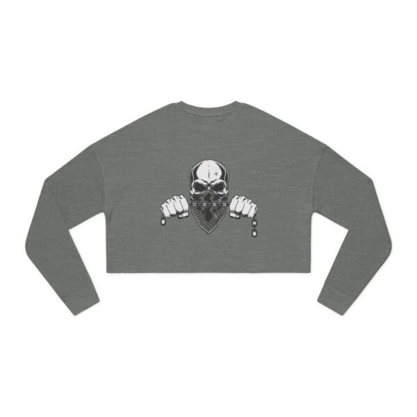 Women's Cropped Sweatshirt with Skull Design | Casual Wear, Festival Clothing, Gift for Her, Fitness Apparel, 4th of July Outfit - Image 5
