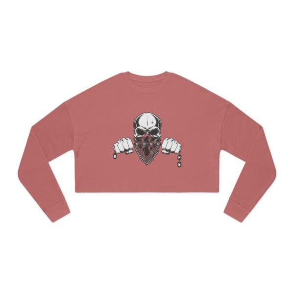 Women's Cropped Sweatshirt with Skull Design | Casual Wear, Festival Clothing, Gift for Her, Fitness Apparel, 4th of July Outfit