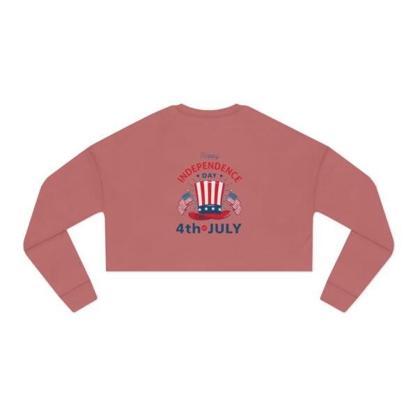Women's Cropped Sweatshirt with Skull Design | Casual Wear, Festival Clothing, Gift for Her, Fitness Apparel, 4th of July Outfit - Image 2