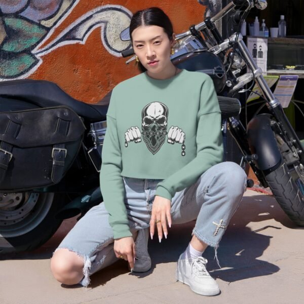 Women's Cropped Sweatshirt with Skull Design | Casual Wear, Festival Clothing, Gift for Her, Fitness Apparel, 4th of July Outfit - Image 15