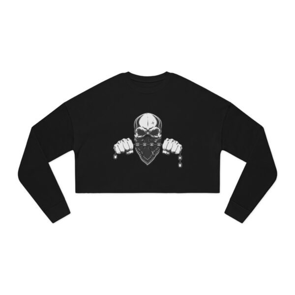Women's Cropped Sweatshirt with Skull Design | Casual Wear, Festival Clothing, Gift for Her, Fitness Apparel, 4th of July Outfit - Image 9