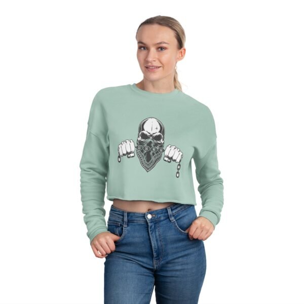 Women's Cropped Sweatshirt with Skull Design | Casual Wear, Festival Clothing, Gift for Her, Fitness Apparel, 4th of July Outfit - Image 16